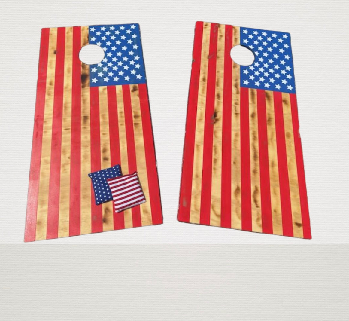 American Flag Corn Hole Boards